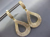 ESTATE LARGE 4.01CT DIAMOND 18K YELLOW GOLD MULTI ROW TEAR DROP HANGING EARRINGS