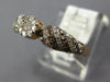.51CT WHITE & CHOCOLATE FANCY DIAMOND 14KT YELLOW GOLD CLUSTER FLOWER FUN RING