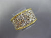 ESTATE .10CT DIAMOND 18KT 2 TONE GOLD MULTI ROW FILIGREE ANNIVERSARY RING #26705