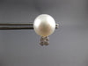 LARGE .30CT DIAMOND & AAA SOUTH SEA PEARL 18K WHITE GOLD 3D FLOWER STUD EARRINGS
