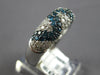 ESTATE WIDE 2.26CT WHITE & BLUE DIAMOND 14KT WHITE GOLD 3D ZIG ZAG FUN LOVE RING