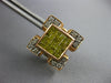 2.10CT WHITE & FANCY YELLOW DIAMOND 14KT ROSE GOLD 3D PRINCESS HANGING EARRINGS