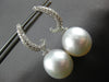 LARGE .48CT DIAMOND & AAA SOUTH SEA PEARL 18KT WHITE GOLD SWIRL HANGING EARRINGS