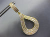 ESTATE LARGE 4.01CT DIAMOND 18K YELLOW GOLD MULTI ROW TEAR DROP HANGING EARRINGS