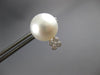 LARGE .30CT DIAMOND & AAA SOUTH SEA PEARL 18K WHITE GOLD 3D FLOWER STUD EARRINGS