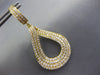 ESTATE LARGE 4.01CT DIAMOND 18K YELLOW GOLD MULTI ROW TEAR DROP HANGING EARRINGS