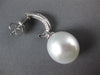 LARGE .48CT DIAMOND & AAA SOUTH SEA PEARL 18KT WHITE GOLD SWIRL HANGING EARRINGS