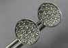 ESTATE .92CT DIAMOND 18KT WHITE GOLD CIRCULAR PAVE CLUSTER CONCAVE STUD EARRINGS