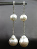 1.70CT DIAMOND & AAA SOUTH SEA PEARL 18K WHITE GOLD BY THE YARD HANGING EARRINGS