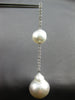 1.70CT DIAMOND & AAA SOUTH SEA PEARL 18K WHITE GOLD BY THE YARD HANGING EARRINGS