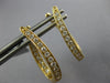 ESTATE 0.61CT DIAMOND 18KT YELLOW GOLD 3D INSIDE OUT OVAL HOOP HANGING EARRINGS