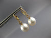 LARGE .37CT DIAMOND & AAA SOUTH SEA PEARL 18KT YELLOW GOLD 3D HANGING EARRINGS