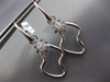 .39CT DIAMOND 18KT WHITE GOLD MATTE & SHINY FLOWER ZIG ZAG FUN HANGING EARRINGS