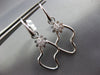 .39CT DIAMOND 18KT WHITE GOLD MATTE & SHINY FLOWER ZIG ZAG FUN HANGING EARRINGS