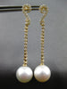 .52CT DIAMOND & AAA SOUTH SEA PEARL 18KT YELLOW GOLD 3D SWIRL HANGING EARRINGS