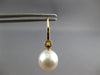 LARGE .37CT DIAMOND & AAA SOUTH SEA PEARL 18KT YELLOW GOLD 3D HANGING EARRINGS