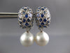 6.96CT DIAMOND AAA SAPPHIRE & SOUTH SEA PEARL 18K WHITE GOLD 3D CLIP ON EARRINGS