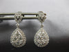 ESTATE 0.87CT DIAMOND 18KT WHITE GOLD CLASSIC CLUSTER TEAR DROP HANGING EARRINGS