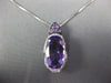 6.64CT DIAMOND & AAA AMETHYST 14KT WHITE GOLD OVAL & ROUND FUN FLOATING PENDANT