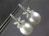 .96CT DIAMOND & AAA SOUTH SEA PEARL 18KT WHITE GOLD 3D FLOWER HANGING EARRINGS