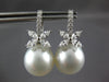 .96CT DIAMOND & AAA SOUTH SEA PEARL 18KT WHITE GOLD 3D FLOWER HANGING EARRINGS