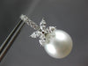 .96CT DIAMOND & AAA SOUTH SEA PEARL 18KT WHITE GOLD 3D FLOWER HANGING EARRINGS