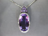 6.64CT DIAMOND & AAA AMETHYST 14KT WHITE GOLD OVAL & ROUND FUN FLOATING PENDANT