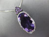 6.64CT DIAMOND & AAA AMETHYST 14KT WHITE GOLD OVAL & ROUND FUN FLOATING PENDANT