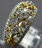 ESTATE .62CT DIAMOND 14KT 2 TONE GOLD 3D FLOWER OPEN FILIGREE ANNIVERSARY RING