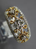 ESTATE .62CT DIAMOND 14KT 2 TONE GOLD 3D FLOWER OPEN FILIGREE ANNIVERSARY RING