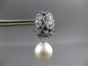 6.96CT DIAMOND AAA SAPPHIRE & SOUTH SEA PEARL 18K WHITE GOLD 3D CLIP ON EARRINGS