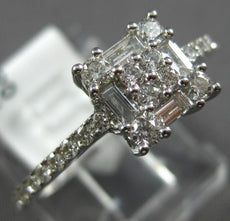 .56CT DIAMOND 18KT WHITE GOLD 3D ROUND & BAGUETTE CLUSTER SQUARE FRIENDSHIP RING