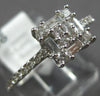 .56CT DIAMOND 18KT WHITE GOLD 3D ROUND & BAGUETTE CLUSTER SQUARE FRIENDSHIP RING