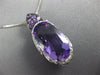 6.64CT DIAMOND & AAA AMETHYST 14KT WHITE GOLD OVAL & ROUND FUN FLOATING PENDANT