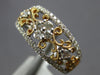 ESTATE .62CT DIAMOND 14KT 2 TONE GOLD 3D FLOWER OPEN FILIGREE ANNIVERSARY RING
