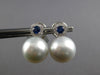.84CT DIAMOND & AAA SOUTH SEA PEARL & SAPPHIRE 18K WHITE GOLD CLIP ON EARRINGS