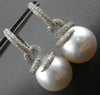 LARGE 1.54CT DIAMOND & AAA SOUTH SEA PEARL 18K WHITE GOLD SWIRL HANGING EARRINGS