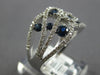 WIDE 1.47CT DIAMOND & AAA SAPPHIRE 14KT WHITE GOLD MULTI LEAF CRISS CROSS RING