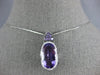 6.64CT DIAMOND & AAA AMETHYST 14KT WHITE GOLD OVAL & ROUND FUN FLOATING PENDANT