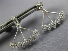 ESTATE .94CT DIAMOND 18KT WHITE GOLD CLASSIC CROWN JACKET HANGING EARRING SET
