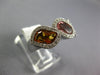 ESTATE 4.20CT DIAMOND & AAA MULTI GEM 14KT WHITE GOLD 3D LEAF INFINITY LOVE RING