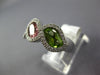 ESTATE 4.20CT DIAMOND & AAA MULTI GEM 14KT WHITE GOLD 3D LEAF INFINITY LOVE RING