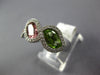 ESTATE 4.20CT DIAMOND & AAA MULTI GEM 14KT WHITE GOLD 3D LEAF INFINITY LOVE RING