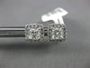 ESTATE 1.03CT DIAMOND 14KT WHITE GOLD CLASSIC CUSHION & ROUND HALO STUD EARRINGS