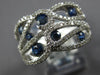 WIDE 1.47CT DIAMOND & AAA SAPPHIRE 14KT WHITE GOLD MULTI LEAF CRISS CROSS RING