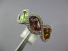 ESTATE 4.20CT DIAMOND & AAA MULTI GEM 14KT WHITE GOLD 3D LEAF INFINITY LOVE RING