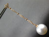ESTATE .42CT DIAMOND & AAA SOUTH SEA PEARL 18KT ROSE GOLD CROWN HANGING EARRINGS