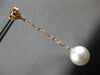 ESTATE .42CT DIAMOND & AAA SOUTH SEA PEARL 18KT ROSE GOLD CROWN HANGING EARRINGS