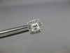 ESTATE 1.03CT DIAMOND 14KT WHITE GOLD CLASSIC CUSHION & ROUND HALO STUD EARRINGS