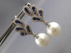 1.60CT DIAMOND & AAA SOUTH SEA PEARL & SAPPHIRE 18KT WHITE GOLD HANGING EARRINGS